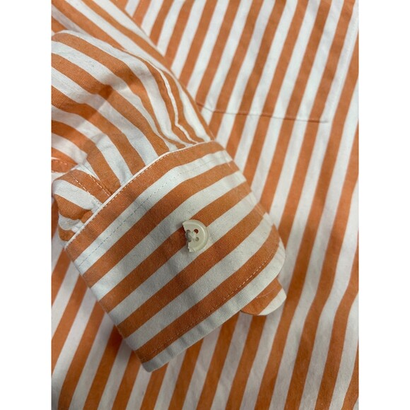 Vintage Duck Head Men's Orange Stripe Button Down Shirt Size XL (23" pit to pit) - Picture 7 of 10